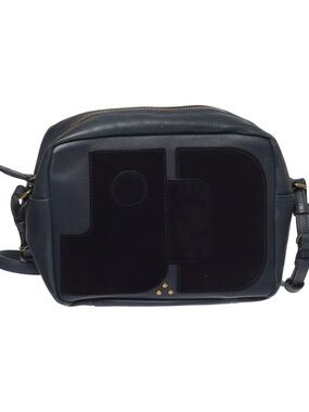Jerome Dreyfuss Paris Black Leather Crossbody Messenger Bag Suede Dominique
